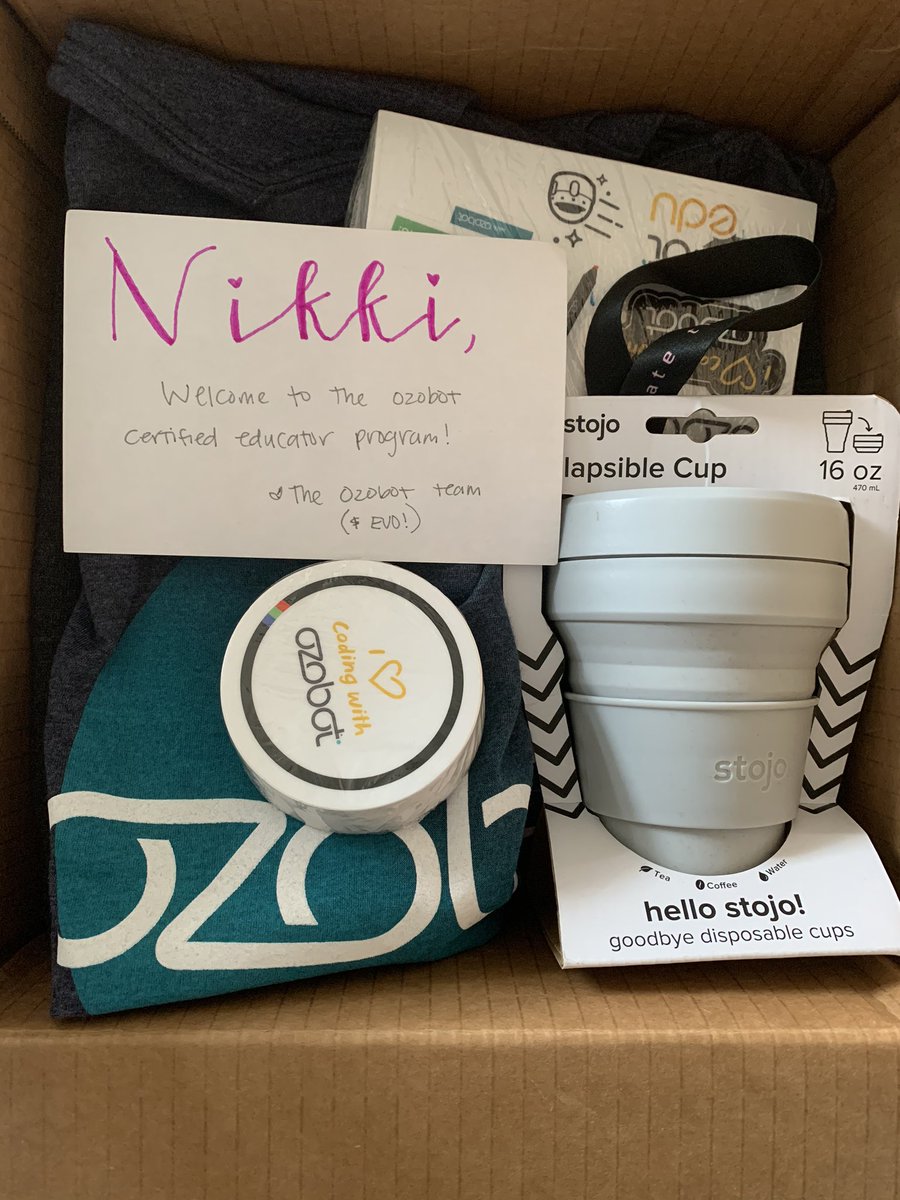 mrsjones72812's tweet photo. Thank you for the awesome swag @Ozobot ! So excited to be an official Ozobot Certified Educator! #ozosquad #ozobot #edtech #codingisfun #codingforall #codeed https://t.co/2c5cYcxVdX
