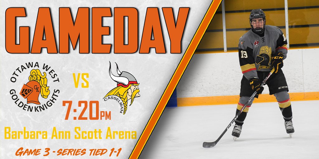 OWGK_EOJHL's tweet photo. ⚔️ ⚫ PLAYOFF GAMEDAY 🔶 ⚔️

GM3, Martin Division SF as we host @CVikingsHockey tonight! 

Series tied 1-1!!

Game broadcast on #OWGKRadio and simulcast on @MyHockeyTV &amp; @CKDJ1079

🔱🔱🔱🔱🔱🔱🔱🔱🔱🔱🔱🔱🔱🔱

🏒 #OWGK #mGKga #baredown #Tier2Puck #CCHL2Playoffs #ottsports https://t.co/Ju2wulOlX1