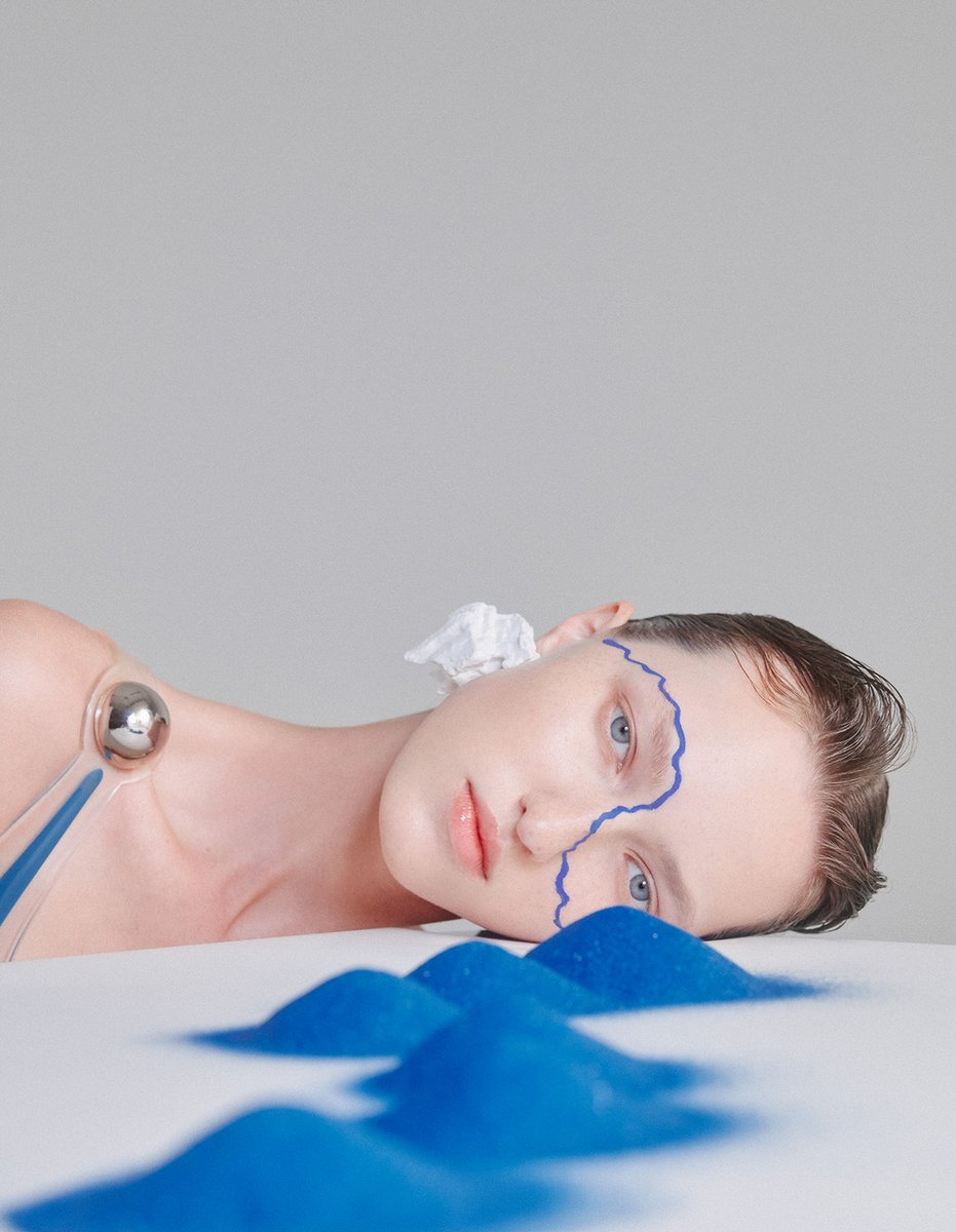 SeeManagement's tweet photo. "Life in #Blue" by photographer Ruo Bing Li and #setdesigner/ #propstylist #TimFerro for #HarpersBazaar China. Starring Liza Ostanina. https://t.co/YdQLd6slkx