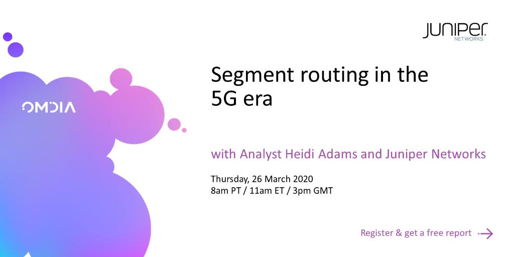 OmdiaHQ's tweet image. Learn how #segmentrouting can help deliver #5G and cloud services; get free report: bit.ly/2HRUNGL. @HeidiAdams99 @JuniperNetworks