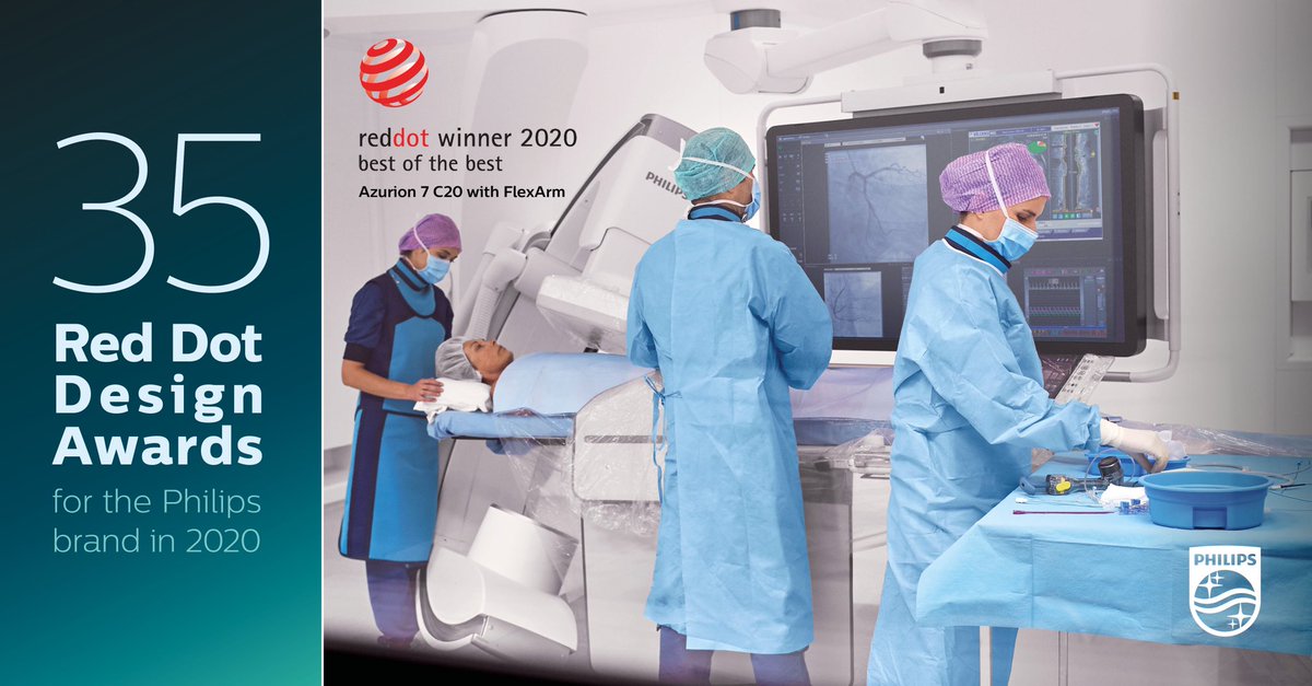 So proud. Philips brand has been recognized with 35 Red Dot Product Design Awards in 2020, including a Best of the Best for the Azurion 7 C20 FlexArm! Design Thinking really guides our teams as Philips shapes the future of health and wellbeing.