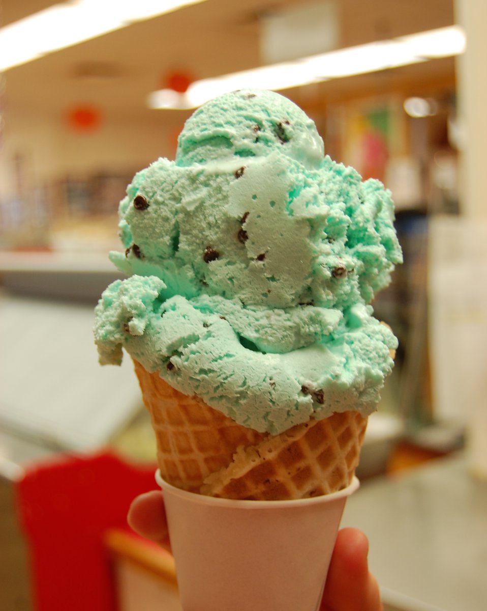 Delightful Mint Chocolate Chip is the flavor of the week this week at Young's Jersey Dairy.  Two scoops for the price of one.  Special pricing on pints and half gallons to take home too.  Offer good through March 15.