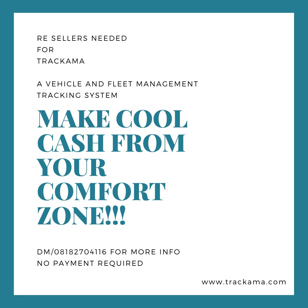 trackama's tweet photo. Refer people to buy Trackers from us and get paid
More Sales more Money You will get
Grab this opportunity now!
You don’t even have to leave your comfort zone to do this
Be Our Reseller Today!!!
WhatsApp 08182704116 for more info
#trackama #Aisha #Buhari #CancelEverythingNow https://t.co/oo73uNrIl2