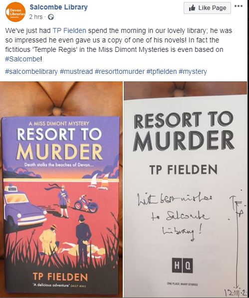 TPFielden1's tweet photo. Do click on this image - a lovely thankyou from Salcombe Library for allowing me to use their glorious room overlooking the estuary today to tidy up my research notes (and gaze at the view). #KeepOurLibraries #SalcombeLibrary @HQstories @HQDigitalUK https://t.co/lbGMLHn03Y