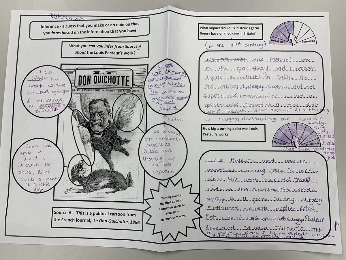 worcesterjonny's tweet photo. Needed to update the Louis Pasteur worksheet for the new spec - knowledge, timeline, factors, inference, impact and turning point. Certainly kept the pupils busy! #historyteacher https://t.co/qGfoNreOAT