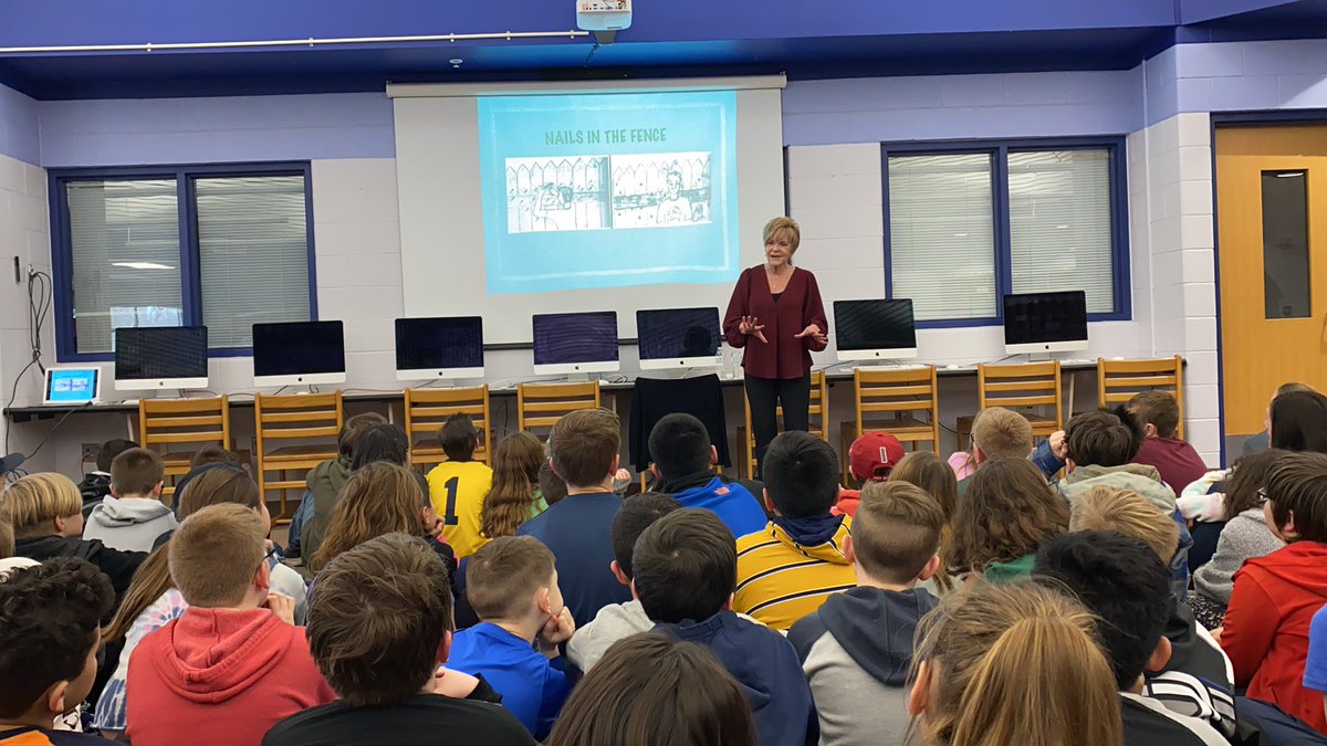 MrsBendes's tweet photo. Today we get to hear from author and former Saline teacher, @claudiawhitsitt about her book series Kids Like You. We learned about the books, the process of writing historical fiction, and some of the history behind the books. #MIRM #readingrocks #twoauthorsintwodays https://t.co/0rDNob1mpz