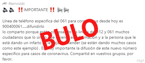 regiondemurcia's tweet photo. 📢 Es FALSO el whatsapp que circula cambiando el número de teléfono para información. 

Por favor, información solo por fuentes oficiales. 
Y no mover información sin contrastar 🙏🏼
#Coronavirus #RegióndeMurcia https://t.co/NXozV4UWx1