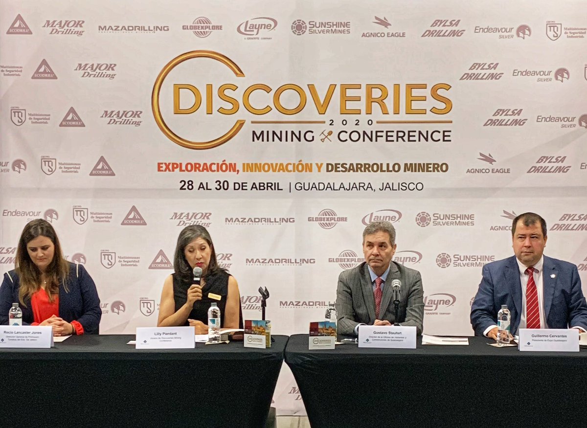 Por primera vez, del 28 al 30 de abril 2020, Discoveries Mining Conference. Bienvenidos a #Guadalajara 
190 expositores, 58 speakers, así como  una asistencia de  más de 2,000 visitantes, mismos que  generarán una derrama económica de 68 millones de pesos. <a href="/visita_gdl/">Visita Guadalajara</a>