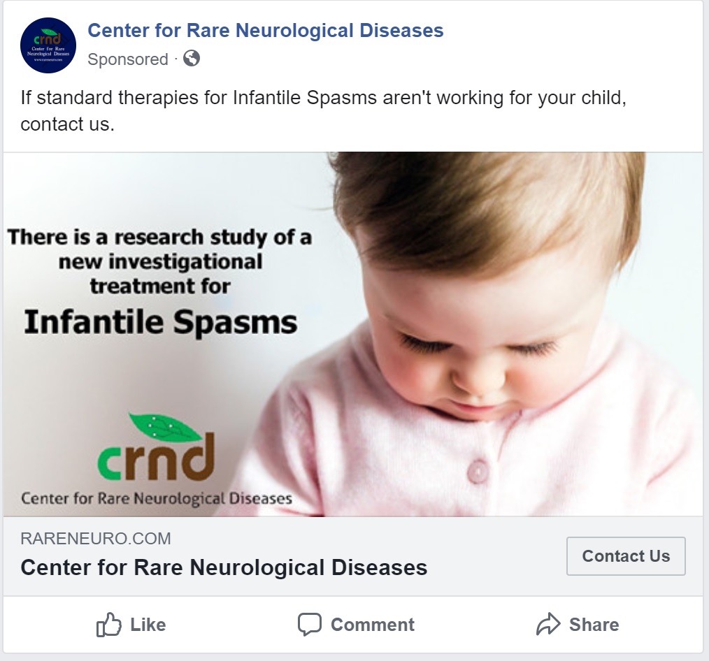 RareNeuroClinic's tweet photo. If standard therapies for Infantile Spasms aren't working, contact us. #epilepsy #infantilespasms #WestSyndrome #neurology #seizures #clinicaltrial 

Take our survey to see if your child is eligible:
https://t.co/lVHRgOCQ7J https://t.co/uaKfsxP9wl