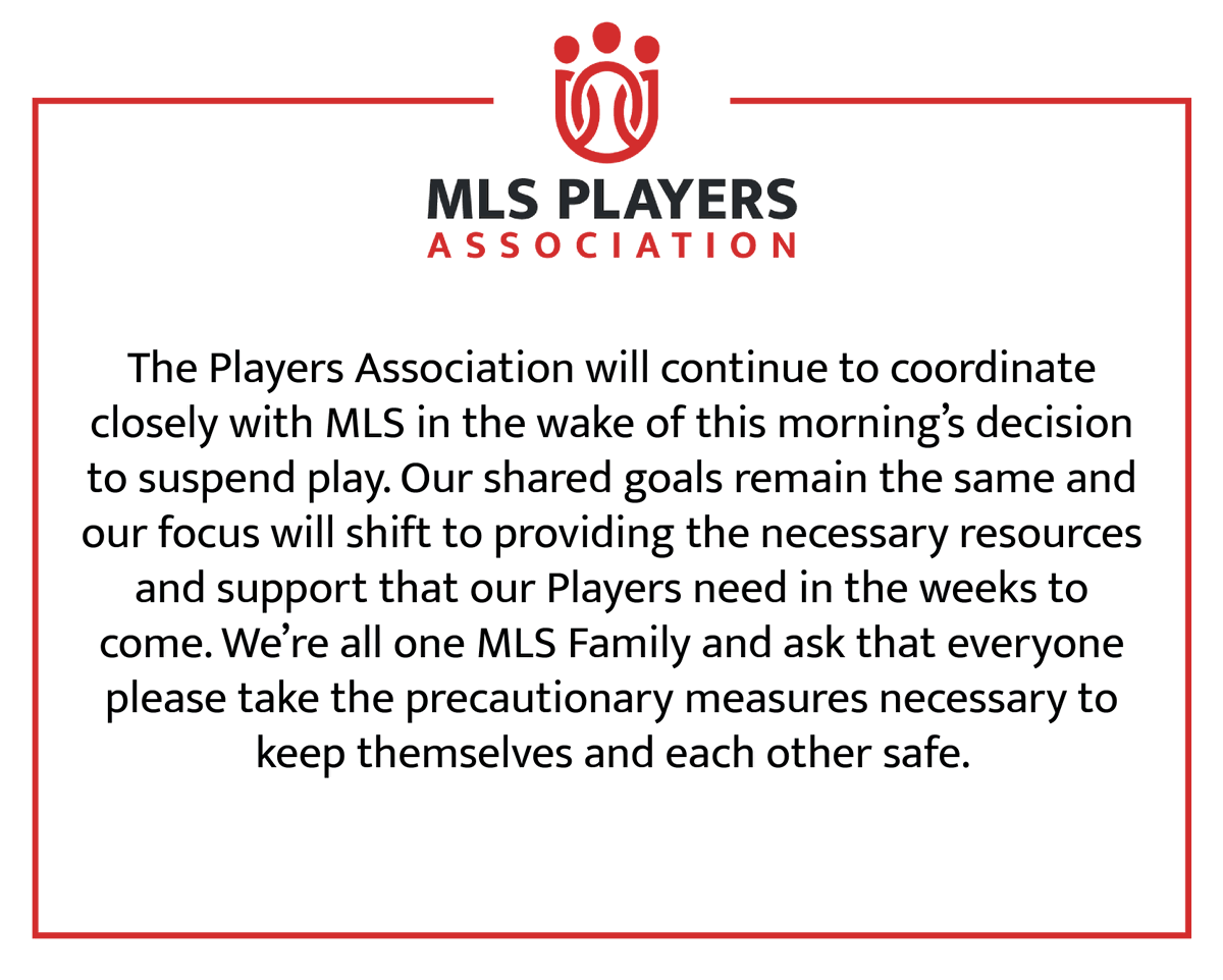 MLSPA's tweet photo. Statement on COVID-19: https://t.co/F5VMX5vwCi