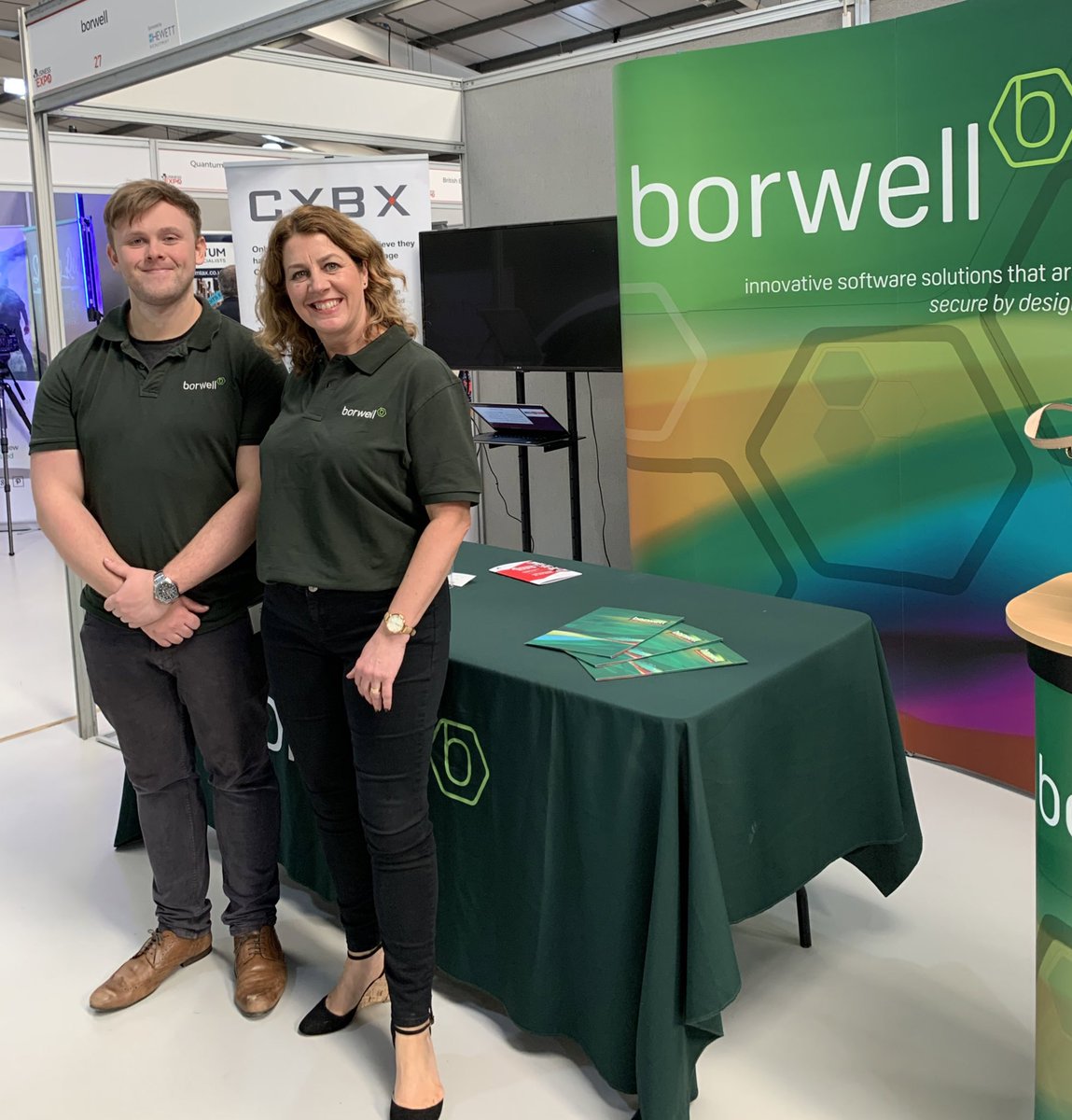 abf5050's tweet photo. It’s a wrap! Thanks for visiting the @borwellteam @CYBX_team stand today. Looking forward to catching up with you all soon. #nohugs #nohandshakes #justsmiles #hwexpo 😊 #CyberSecurity https://t.co/Ea6WNq8dX1