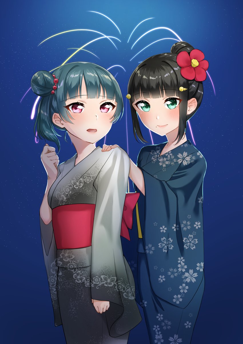 黒澤ダイヤ ,津島善子 「新刊の表紙できたのでダイよし供給～ 」|瀬川るな🌒🎀のイラスト