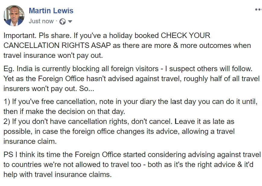 IMPORTANT.  Please share.  Simple, key information for anyone who has booked an overseas trip...