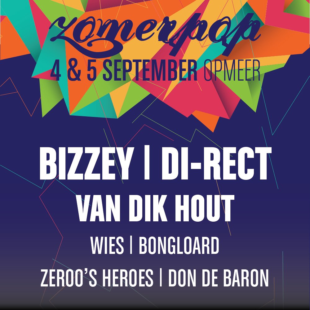 zomerpop's tweet photo. Hier zijn ze dan! De eerste zeven namen voor Zomerpop Festival 2020!

DI-RECT | Bizzey | Van Dik Hout | WIES | Bongloard | Zer00's Heroes | Don De Baron

Koop nu je tickets op https://t.co/Cvceg6sl2d https://t.co/vaKuKI0A1m