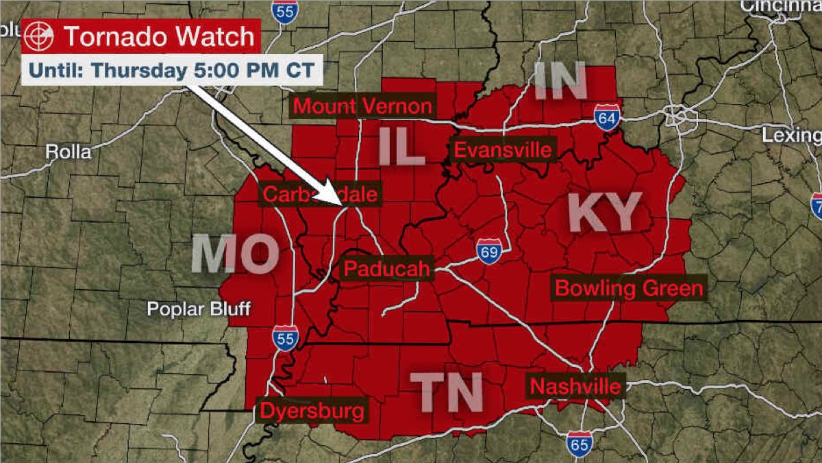 A tornado watch has been issued for portions of Tennessee, Kentucky ...