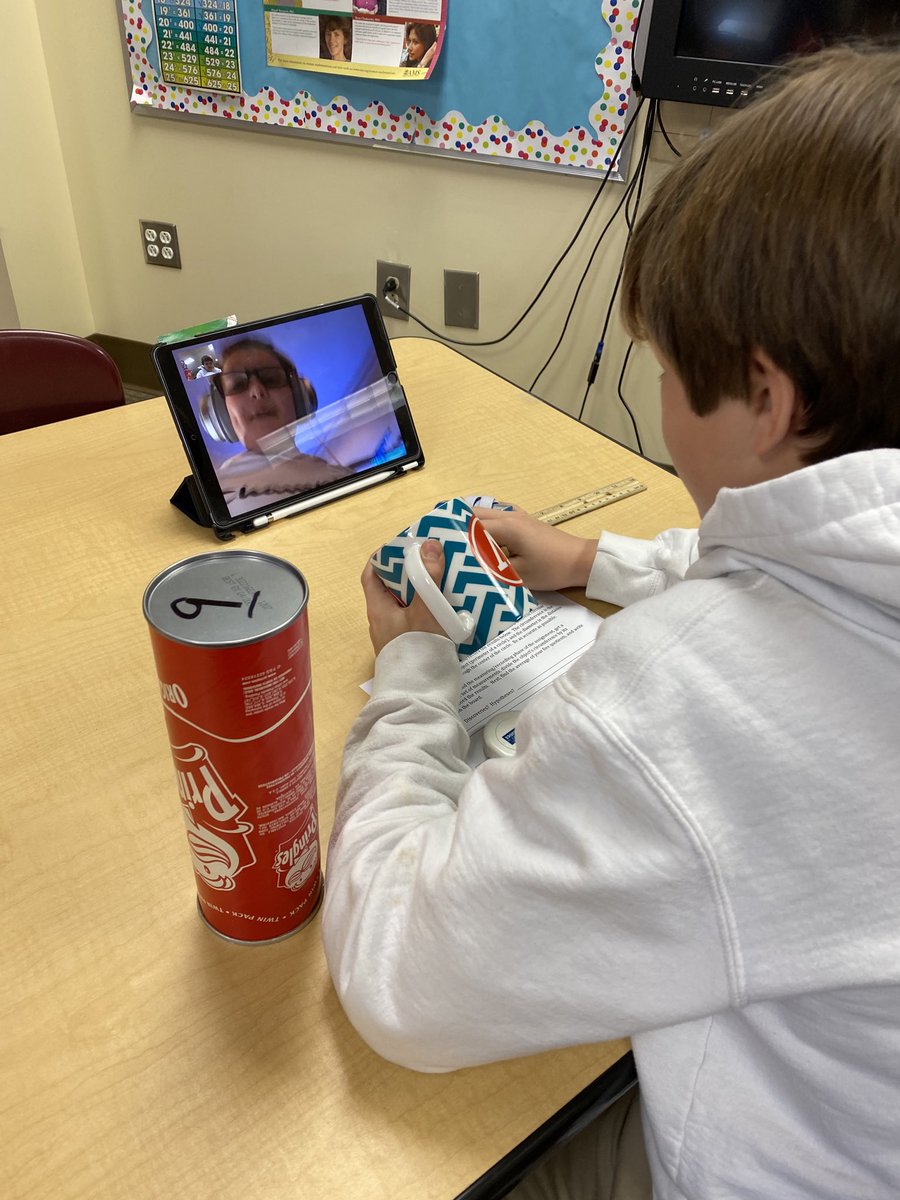 EylesMath's tweet photo. Attending to precision as we measure circumference and diameter to “discover” pi. Note that M is participating via FaceTime. #trinitymath #trinitylearns https://t.co/z0Q6Ow5XcF
