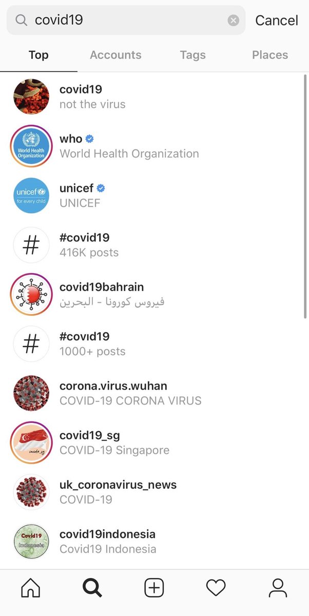 Next:  @Instagram.Similar to Snapchat, from what I can see the app doesn’t offer any COVID19 information to users. Similarly, I haven’t seen any Instagram-sponsored information in my newsfeed.