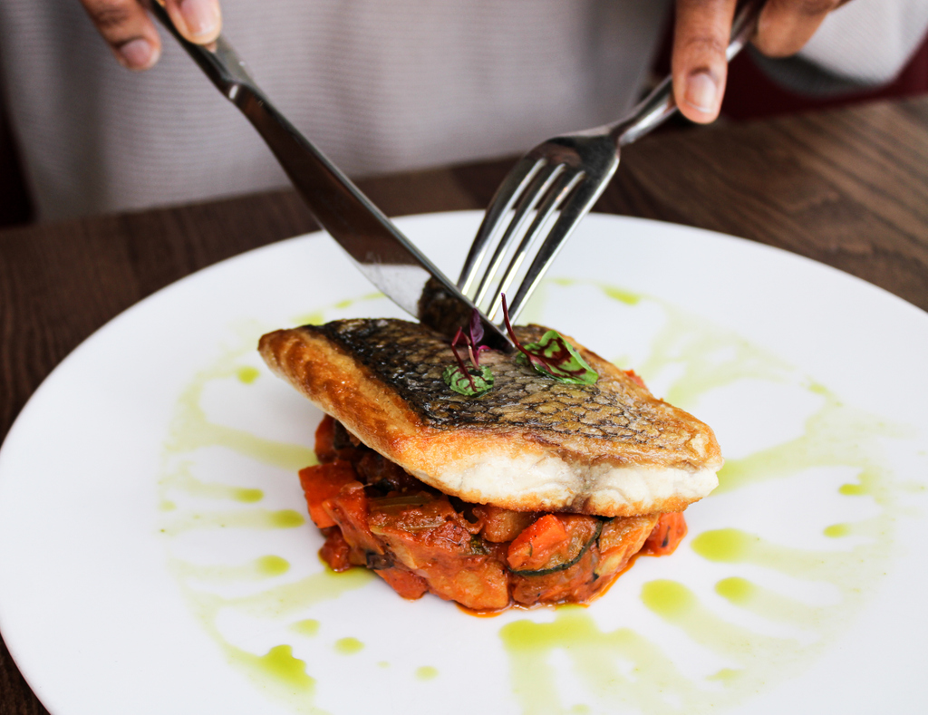 If you haven't already, make sure you order our tasty Pan fried Sea Bass and Caponta. It's a MUST! 😉 #BellaCosa