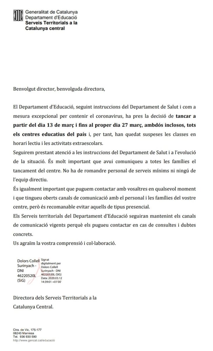 cgt_ceb_imeb's tweet photo. Demanem a L'IMEB i a @bcn_ajuntament que aclari a les treballadores que demà no han d'anar a les escoles perquè aquestes han de romandre tancades, tal i com ha dit el Conseller Bargalló i com s'ha comunicat als centres de primària i secundària. @AdaColau https://t.co/e0vHCySkqe