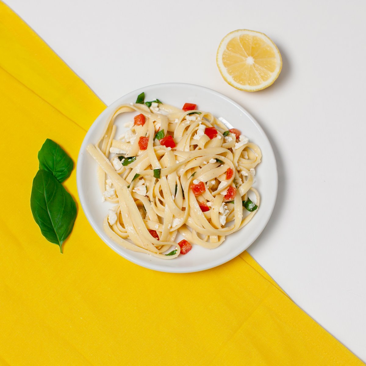 It's #NationalNoodleMonth and our #vegetarian linguine-based Lemon Pasta Salad HITS the SPOT.