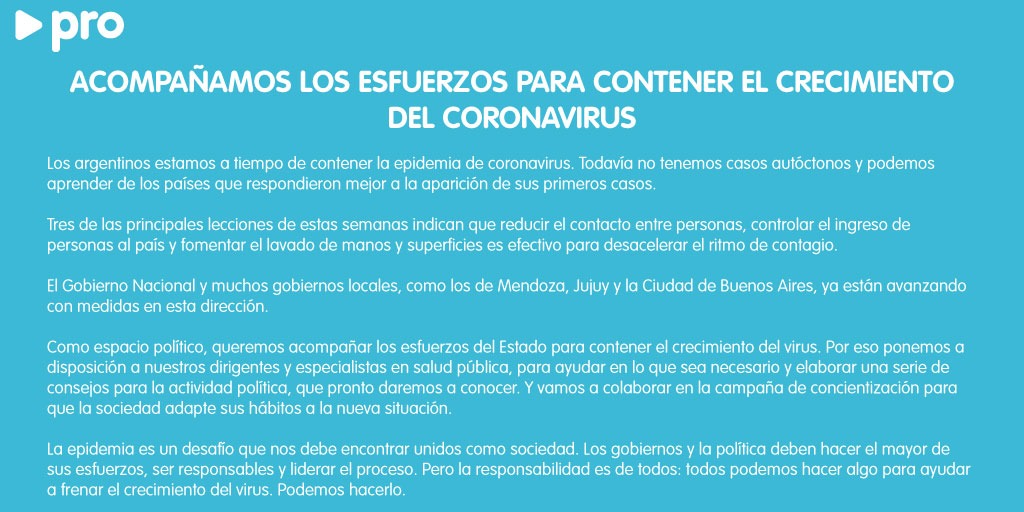 Acompañamos los esfuerzos para contener el crecimiento del coronavirus en el país.