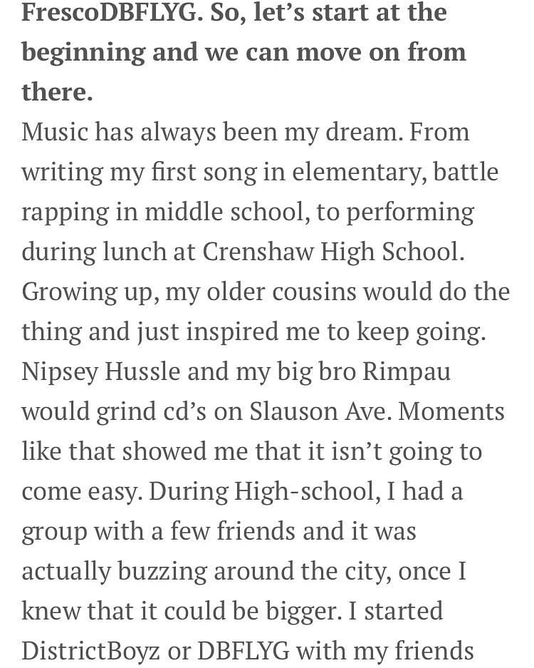 FrescoDBFlYG's tweet photo. S/o @VoyageLAmag for the write up ππ§πΏ https://t.co/NwBVNA5yBD ... #DBFLYG #DistrictBoyz https://t.co/3DHnW2VIGF