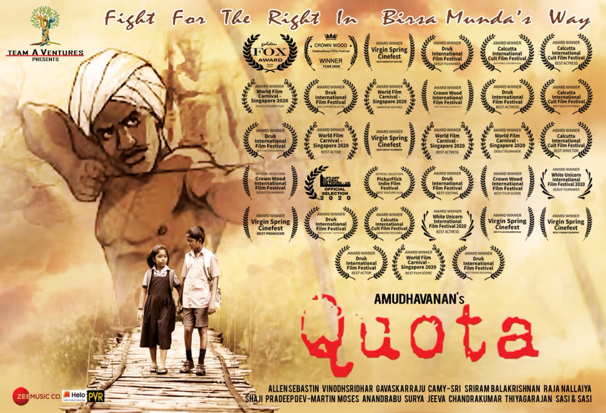 moviewingz's tweet photo. Here goes the FL Poster of Awards Winning Movie #QUOTA Revealed by Our All Time Favourite Actor @Suriya_offl
#QuotaFirstLook
@Amudhavananoffl @teamaventures @quotaofficial @paatukaaran @ZeeMusicCompany @prothiyagu @Nareshmadeswar
@srideviamudha
@siva_raghavi @actorchella https://t.co/11D2iUIfIz