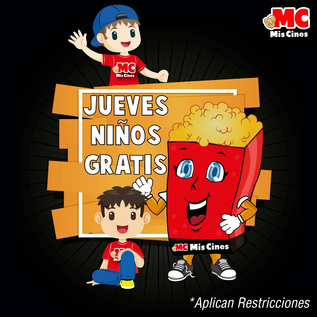 Hoy en #MisCines, los mas pequeños del hogar tienen su gran día, porque los niños entran gratis, para más información escríbenos al m.me/miscines, te esperamos.