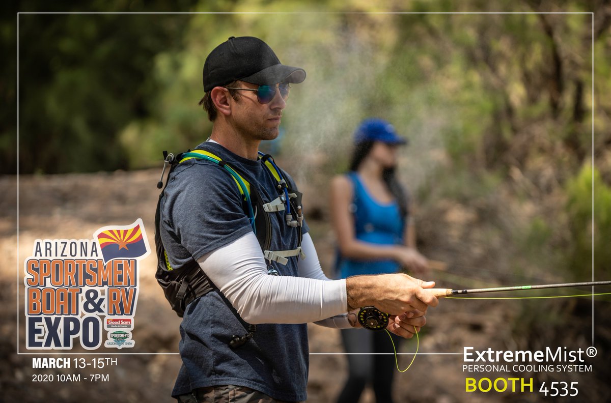ExtremeMistPCS's tweet photo. Stop by Booth 4535 @WestWorldAZ This weekend for the #internationalsportsmenexpo #Scottsdale #rvlife  #justaddwater #campingworld #HealthyLiving  #outdoorlife #extrememist #Personalcoolingsystem ask for MISTY! https://t.co/PIwfpmBuZZ