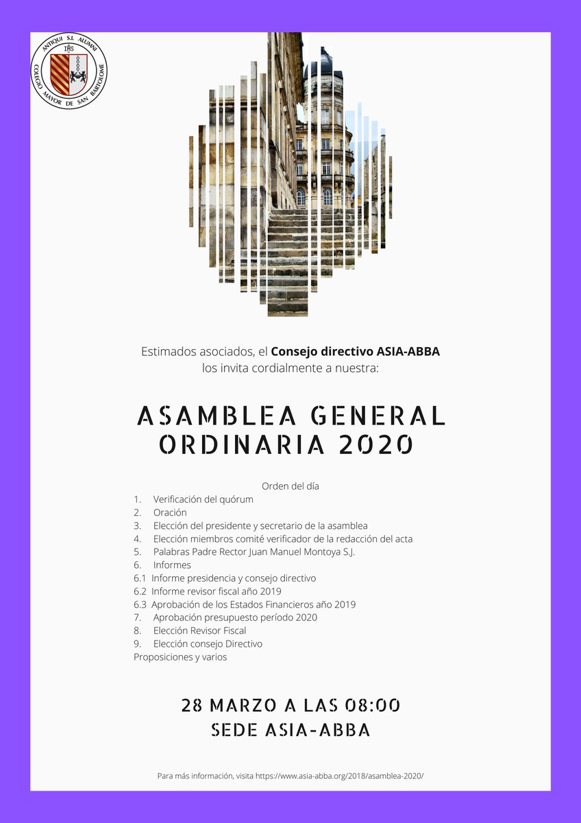AsiaAbba's tweet photo. Asamblea General Ordinaria ASIA-ABBA 2020 - https://t.co/SSSJixe3YH https://t.co/6Faj6DWTDD