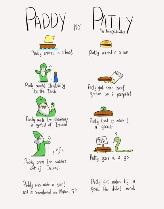 Please note, its Paddy not Patty
#paddynotpatty