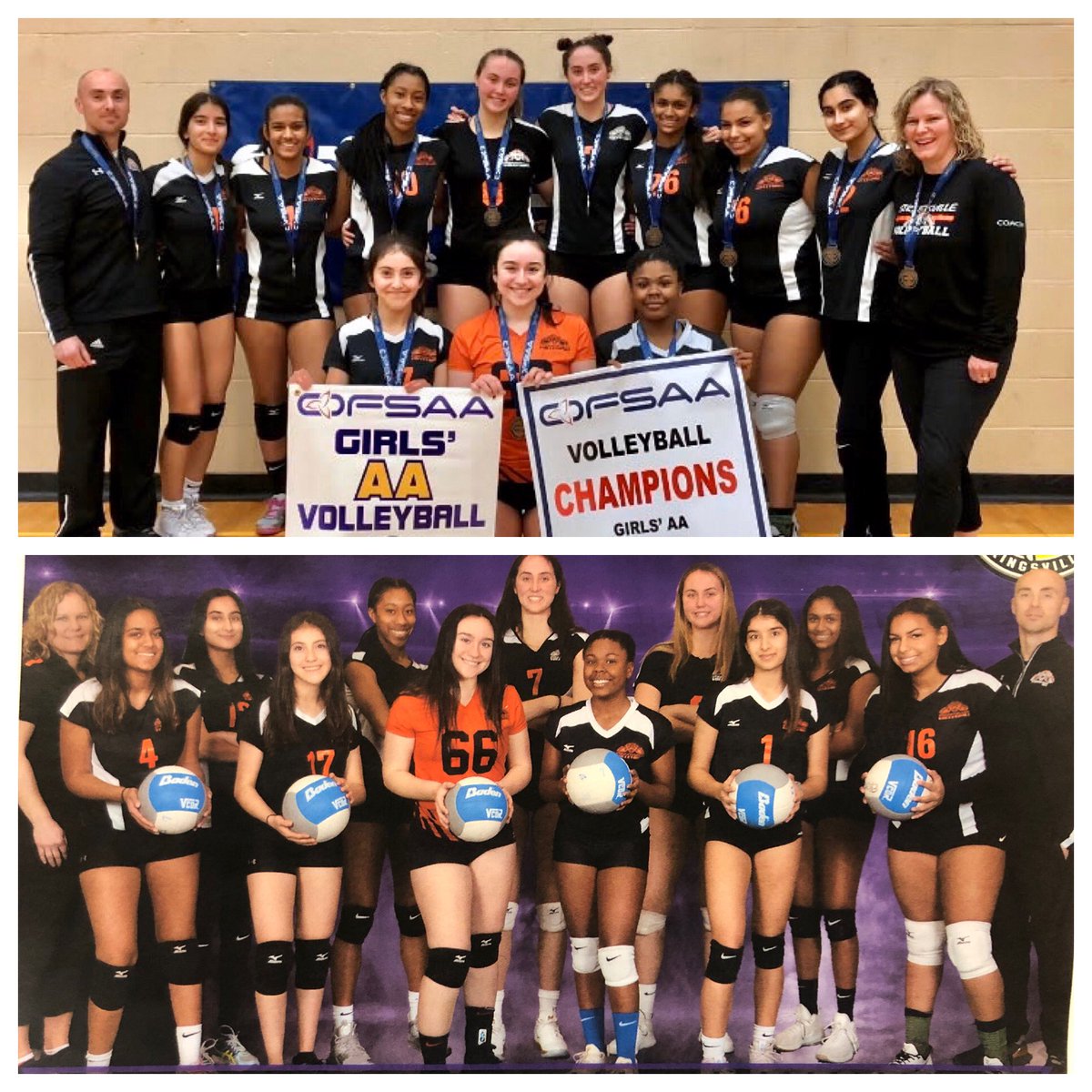 StreetsvilleSS's tweet photo. Congratulations to our Girls’ Volleyball team who are the OFSAA Champions! We are so proud of you! Thank you to our coaches! Go Tigers! 🐯🐯🐯@apeluso2012 @GSolomonHenry @TrusteeCrocker @OFSAA @PeelSchools https://t.co/CdWxBBKBc6