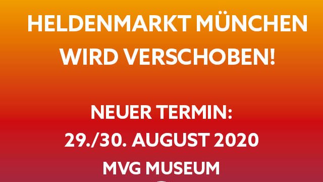 Heldenmarkt's tweet photo. Der Heldenmarkt München wird auf Grund der aktuellen Lage rundum Covid-19 auf den 29./30. August verschoben.

#FlattenTheCurve https://t.co/n0XxvNTnJG