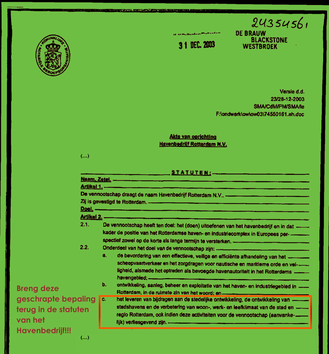 Nu! Van der Velden (@PvdDRotterdam), met 4 moties: 1) verzoekt gemeente niet zonder meer goedkeuring te geven aan foute buitenlandse investeringen van > €50m 2) verzoekt de geschrapte bepaling in statuten @Havenbedrijf terug te brengen (zie plaatje)