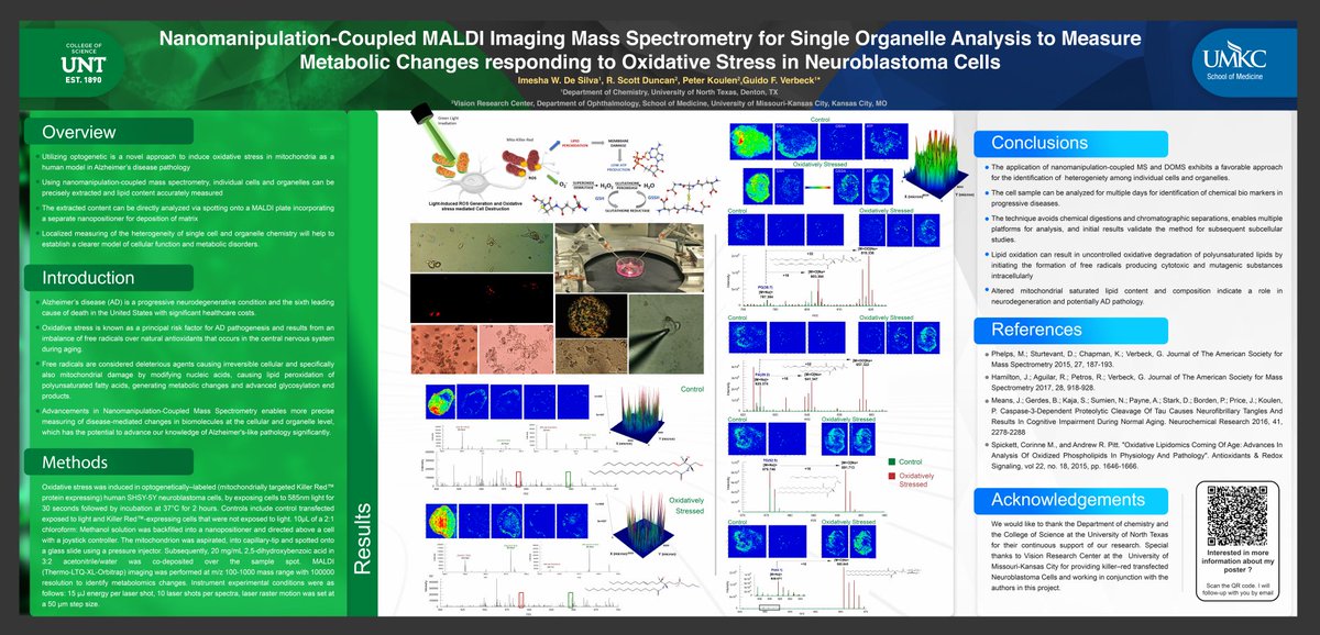Nanomanipulation-Coupled MALDI Imaging Mass Spectrometry for Single Organelle Analysis to Measure Metabolic Changes responding to Oxidative Stress in Neuroblastoma Cells. #UNTCOSRD