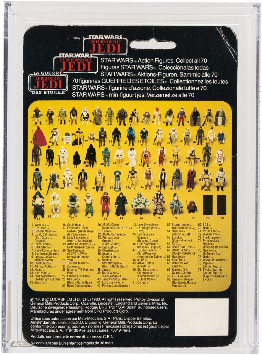 HakesAuctions's tweet photo. #StarWarsCollectors, did you see this #AFA 60 EX #Palitoy #TriLogo #70Back-B #BobaFett at @HakesAuctions? Today's the last day to bid on all @starwars items. Who needs this for their #ReturnOfTheJedi #collection? https://t.co/3j2nTP8zkx
#StarWars #BobaFettFanClub #WhiteBobaFett https://t.co/111m27X058