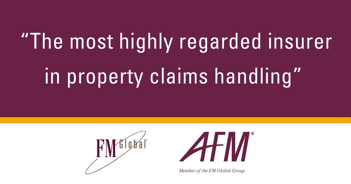 FMAffiliated's tweet photo. As a member of the @FMGlobal Group, #AFM leverages the world-class claims service of FM Global, recently named “tops” in property #claims handling by #risk managers in the latest @Advisen Claims Satisfaction Survey. https://t.co/AJhfIMB8IG