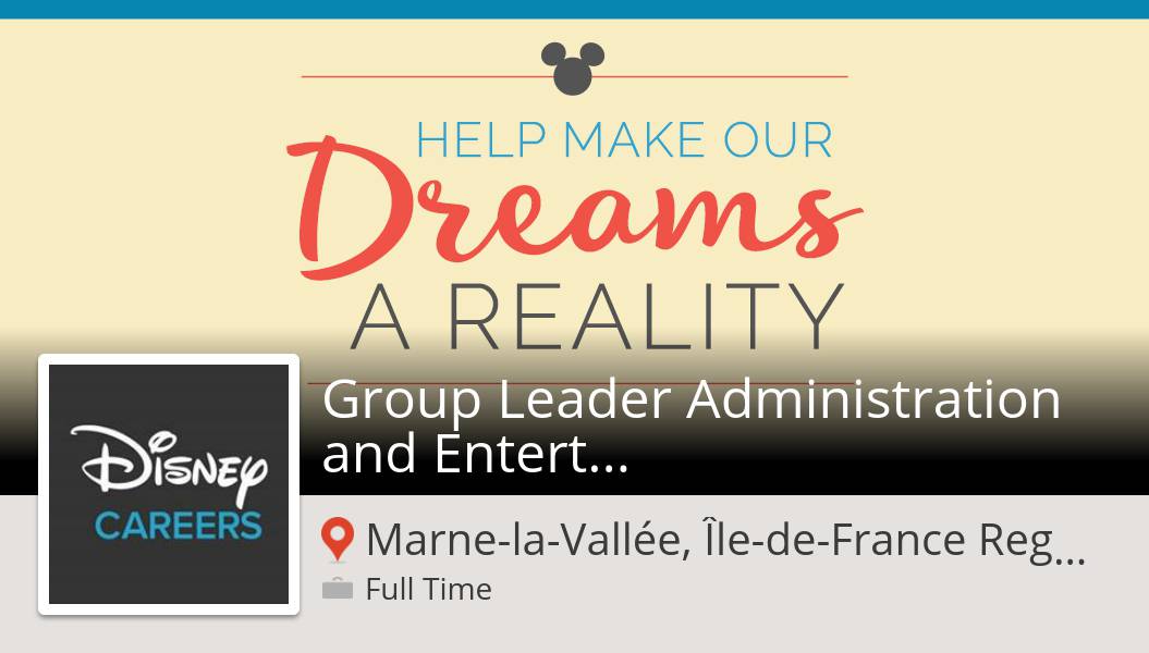 LydiaMarcelino's tweet photo. Postulez dès maintenant pour #Disney en tant que Group Leader #Administration and #Entertainement Contracts M/F! (#MarnelaVallee) #job  #DisneyJobs https://t.co/Ny8zWNAcT1 https://t.co/ihZcryajSi