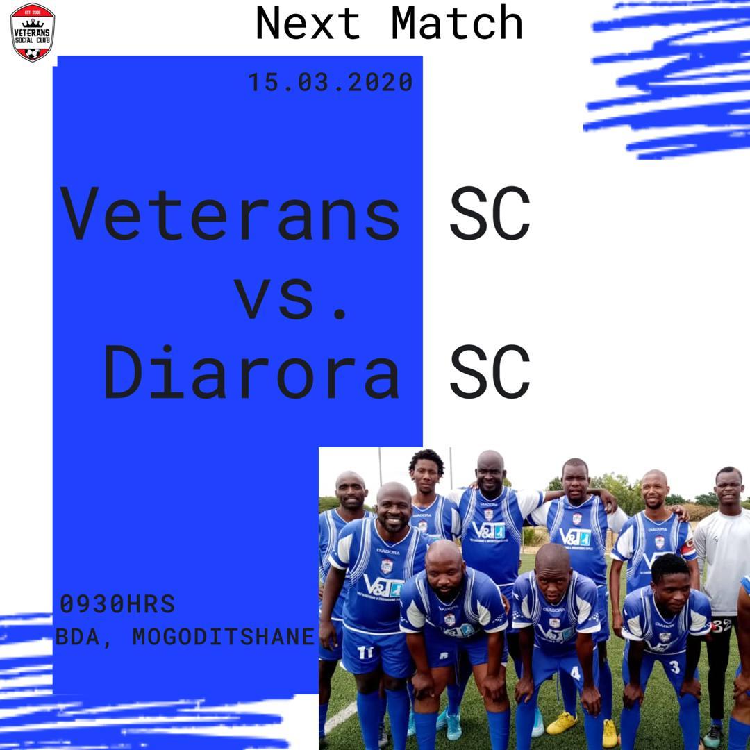 veteransSC_BW's tweet photo. Next Game at the Academy we face #Diarora. A win at stake after our weekend loss. #Veterans #Bwsundaysoccer #BwsocialSundays https://t.co/3kFp3SzW8r