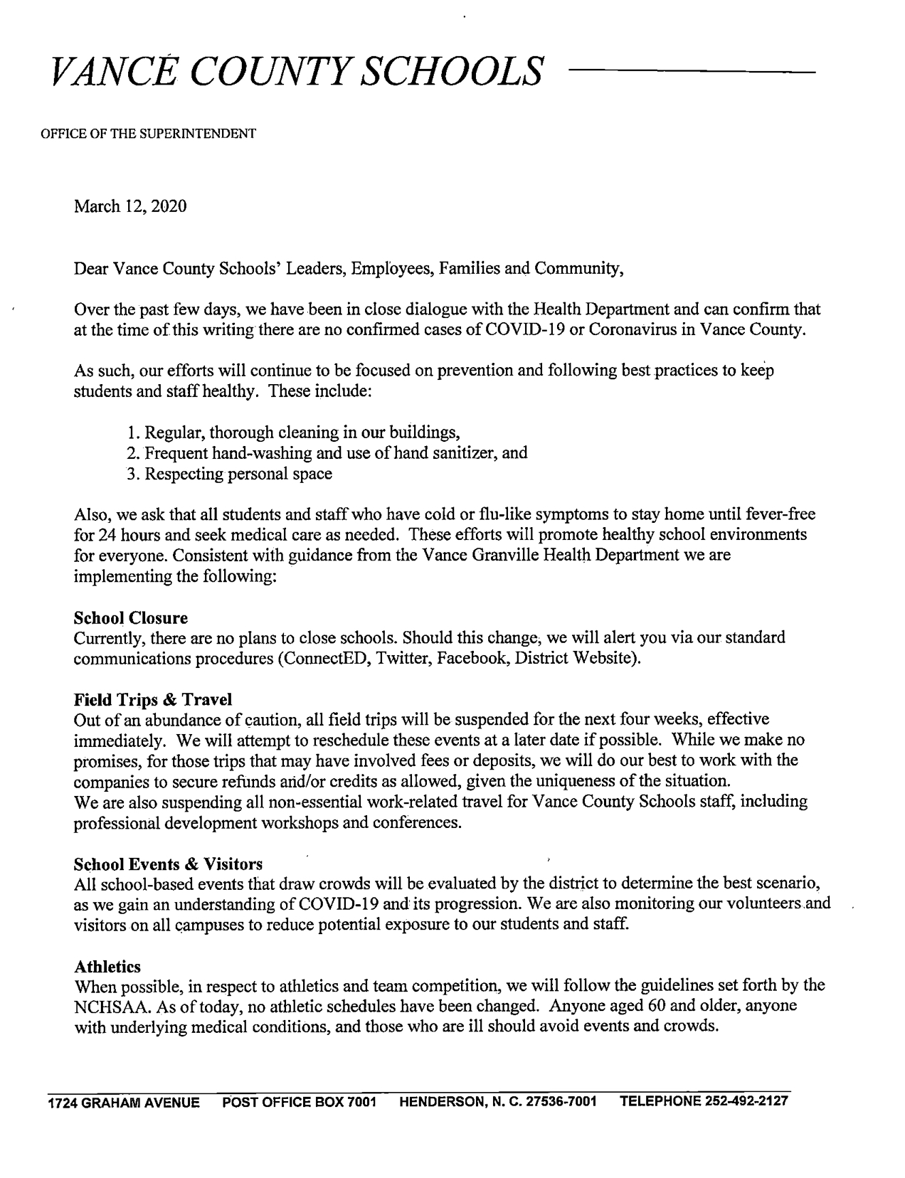 Vance County Schools on Twitter: "Vance County Schools Coronavirus ...