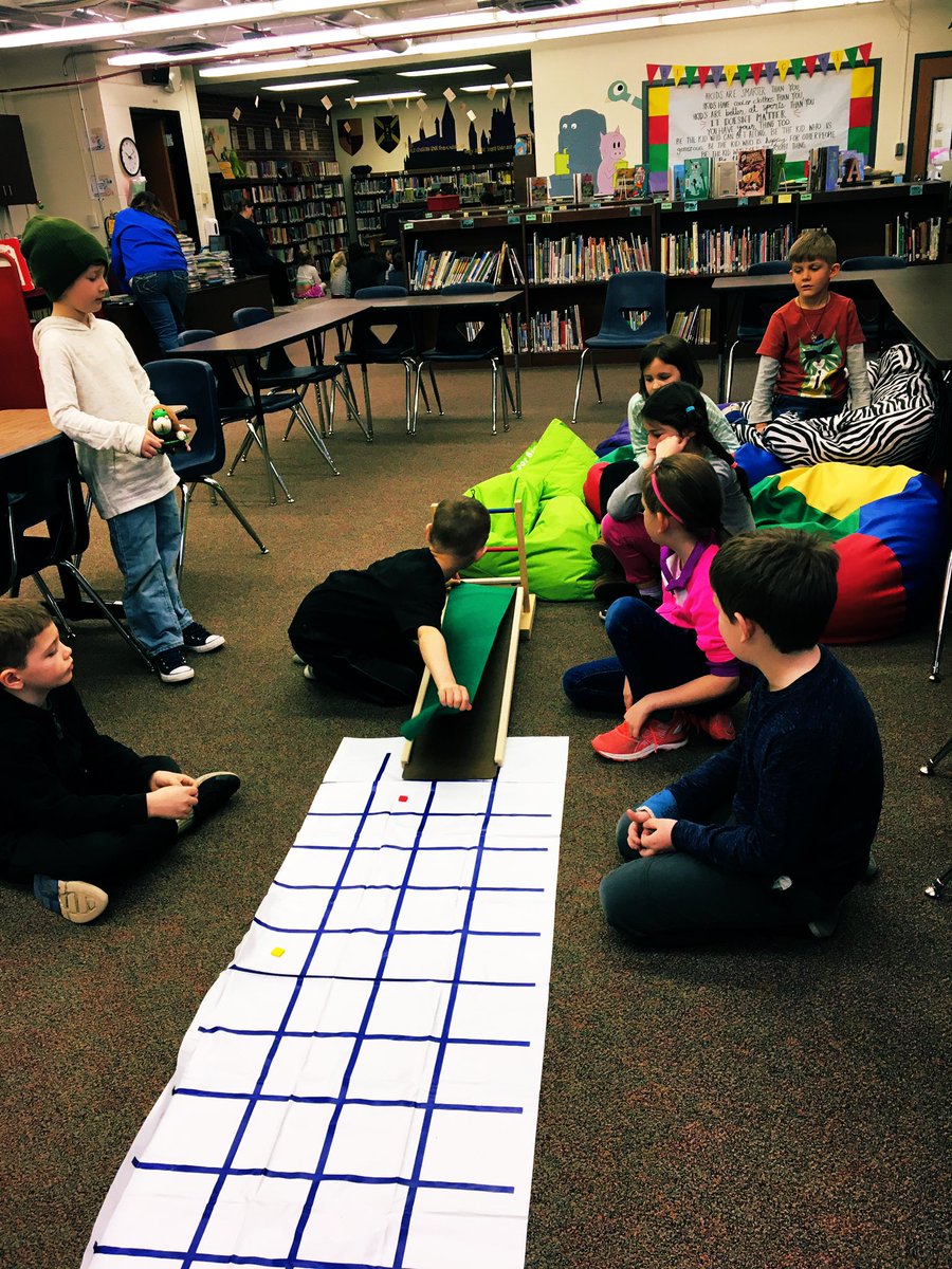 Maddockteach's tweet image. Experimenting and predicting with ramps and surfaces today in first grade....#kidengineering #kidscience