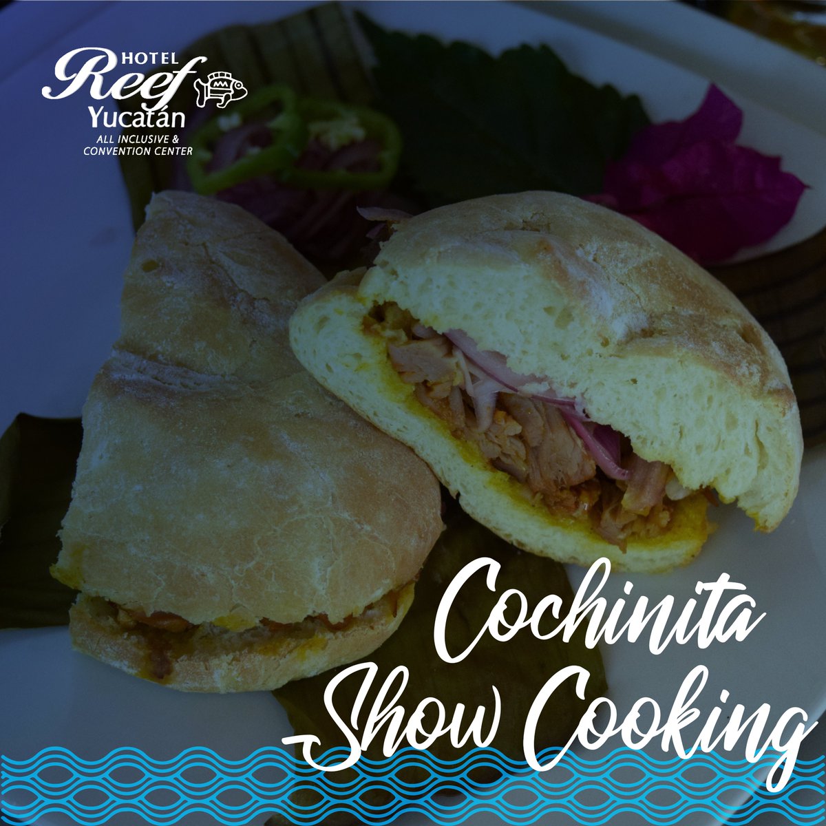 ReefYucatan's tweet photo. No te pierdas nuestras actividades este  Domingo 15 de Marzo iniciando con el Cochinita Show Cooking y nuestra inigualable Cena Mexicana. Ven y acompáñanos a disfrutar.
Promoción válida vía telefónica: 999 941 9494

#HotelReef #Telchac #Playa #Fun #Experience #Enjoy https://t.co/oMMLR8wG1U