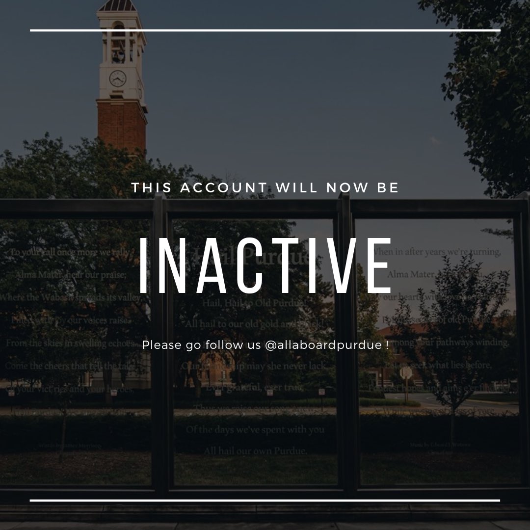 This will be the last post on this account. Please go follow <a href="/allaboardpurdue/">All Aboard Purdue</a> to stay up to date on all things Purdue Orientation! ✨🚂