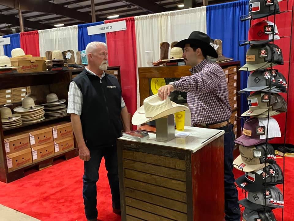 fenogliobootco's tweet photo. It’s the last day of the Wichita Falls Ranch, Farm &amp; Hemp Expo! Come out and see us for all your boot and hat needs🤠 We are here til 4pm. 
•
#nothingfinerthanfenoglio #handcrafted #madeinTexas #starexpos https://t.co/giAhrMcxe9