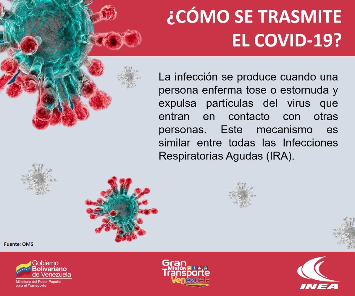 inea_venezuela's tweet photo. #COVID19 || Sabías que la infección producida por el COVID-19 se produce cuando una persona enferma tose o estornuda y expulsa partículas del virus que entran en contacto con otras personas. Este mecanismo es similar entre todas las Infecciones Respiratorias Agudas (IRA).
#GMTV https://t.co/5AYVLT1ldH