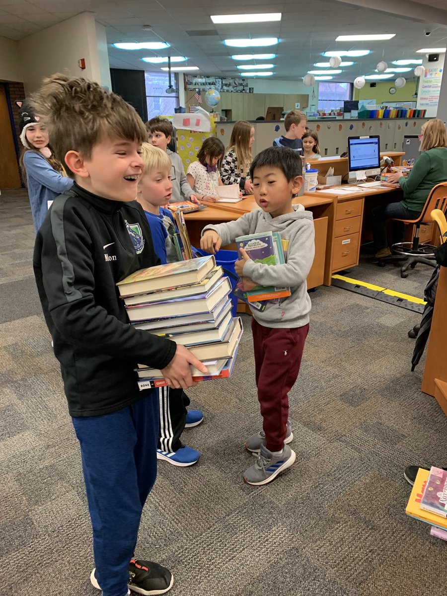 Today I decided, with the possibility of  an extended break, that we would drastically expand the number of books that’s students could check out. We had the entire school through the library by 12:45. The shelves are a mess but these kids have some great books going home.
