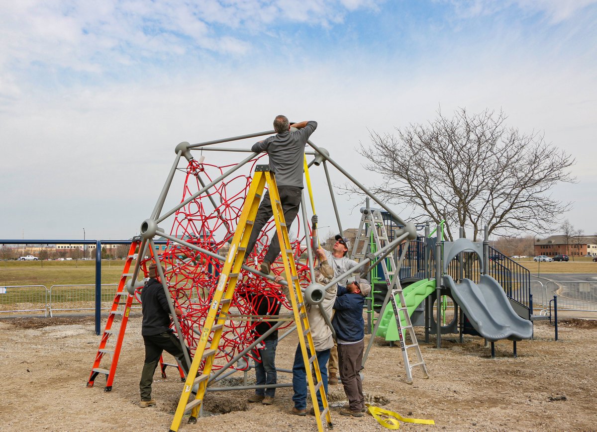 tellwesterville's tweet photo. The new playground at the #Westerville Sports Complex is coming together! The space will reopen to the community later this spring. https://t.co/qX4R3QjS5Y #acitywithinapark https://t.co/ueF6SwnzwU