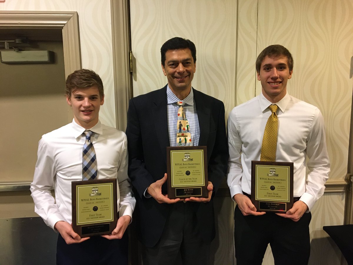 MtLebanonSports's tweet image. Congrats to Blaine Gartley and Jake Hoffman for being honored as 1st team All Conference and Coach David for being Section Coach of the year at today’s Big 56 Banquet!