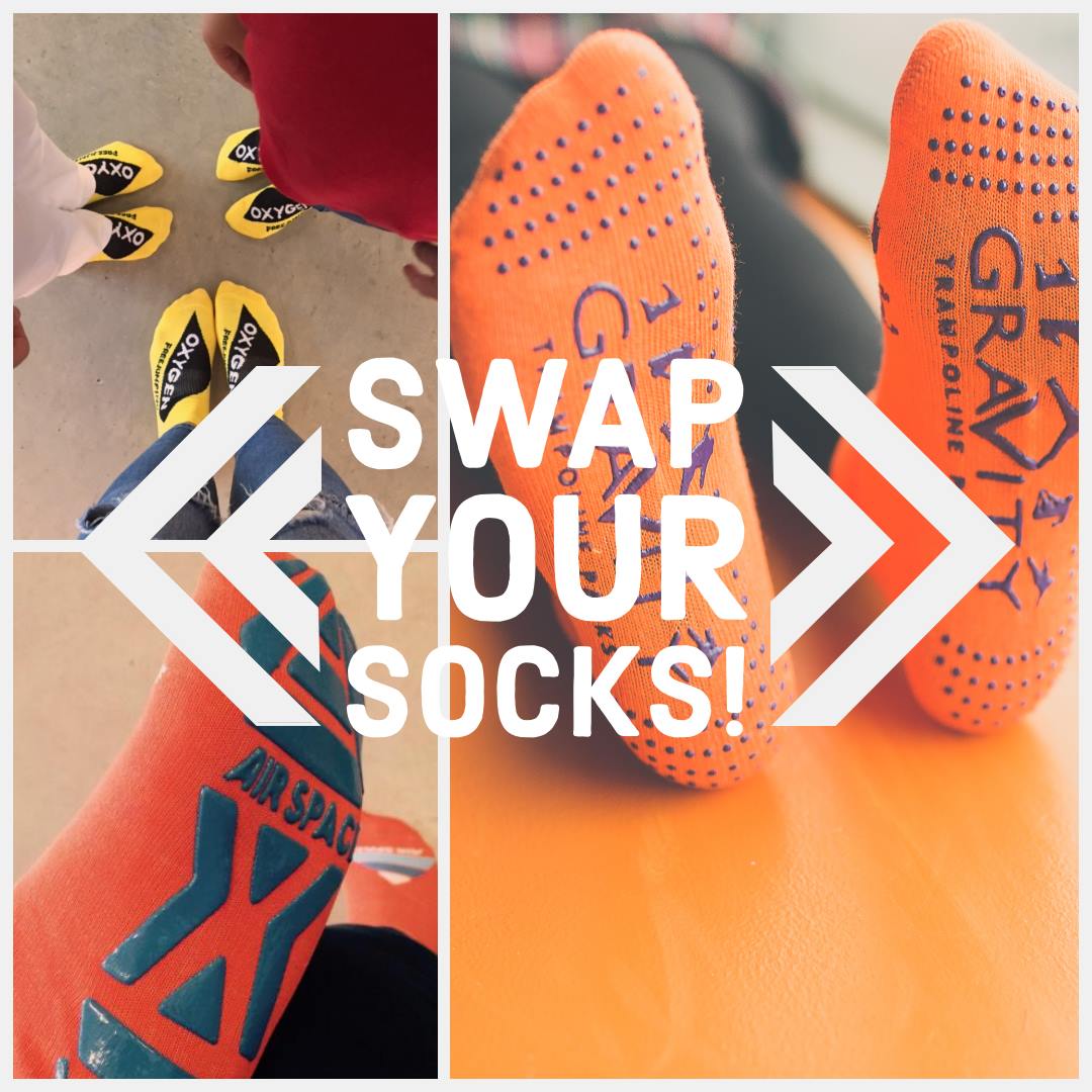 🗣️SOCK SWAP SHOP

Fancy getting yourself a pair of Gravity Safety Socks on your next visit? 😏

Bring in ANY other trampoline socks and you can get your hands on Gravity socks for ONLY £ 1️⃣.5️⃣0️⃣