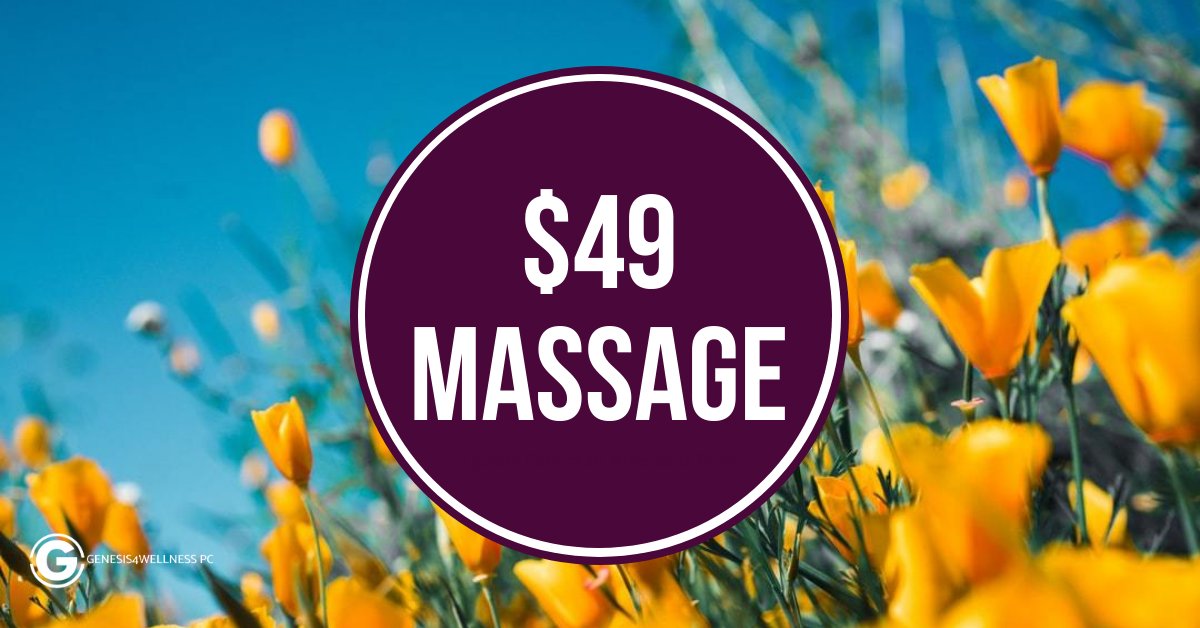 Genesis4Wellnes's tweet photo. Massage has been recognized for centuries to help the body do what it does naturally – improve circulation, relax muscles, and open trigger points. Put it to work for you. Schedule a $49 massage. https://t.co/7UE989Lo4Z https://t.co/SREgGNrICP